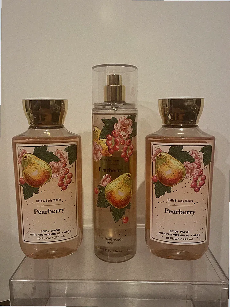 3 Bath And Body Works Pearberry Body Wash/Shower Gel & Fragrance Mist