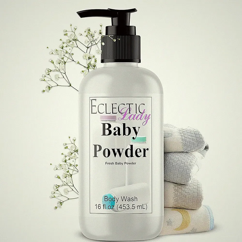 Liquid Pearl Body Wash - Baby Powder Scent 3-In-1 Use for Bubble Bath, Hand Soap