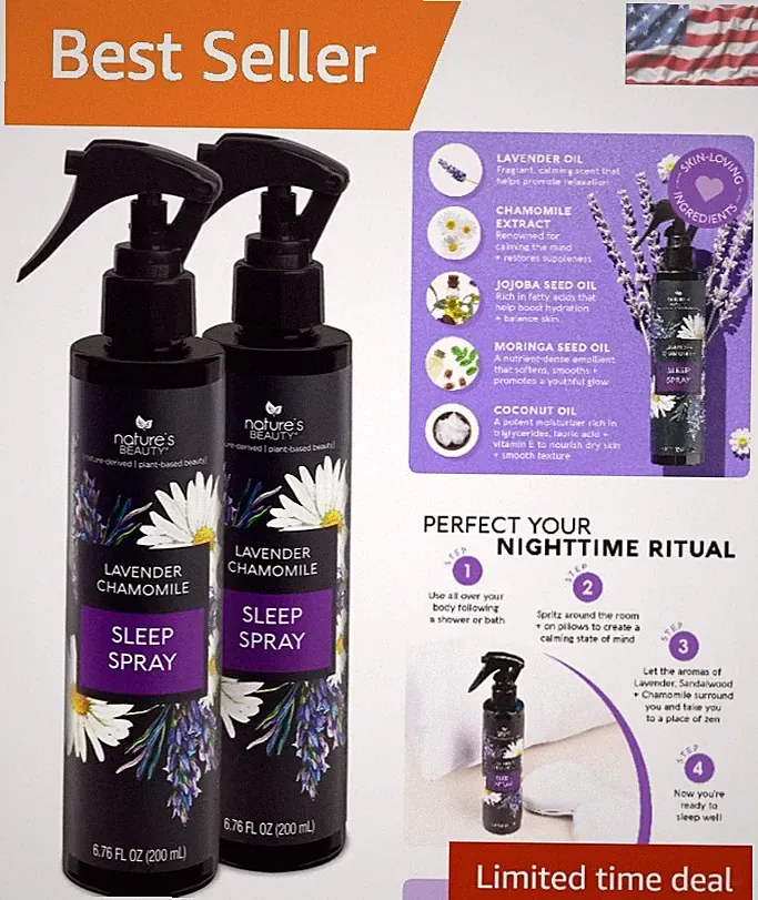 Luxurious Sleep & Relaxation Spray Duo - Lavender & Citrus Infusion - 13.52 oz
