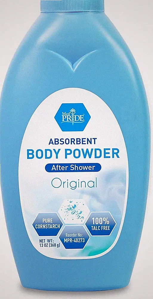 MED PRIDE Body Powder 13oz Talc-Free Cornstarch Moisture Control Fresh Scent 2ct