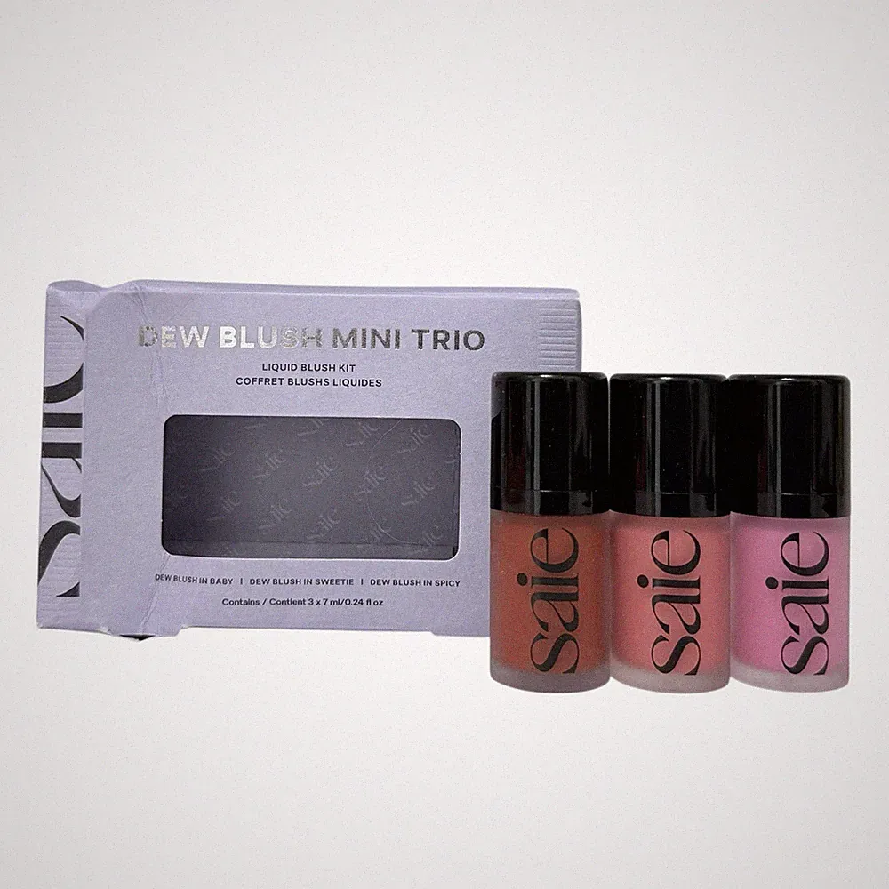 SAIE Mini Dew Blush Trio Gift Set, Baby, Sweetie, Spicy DAMAGED BOX Holiday ‘25