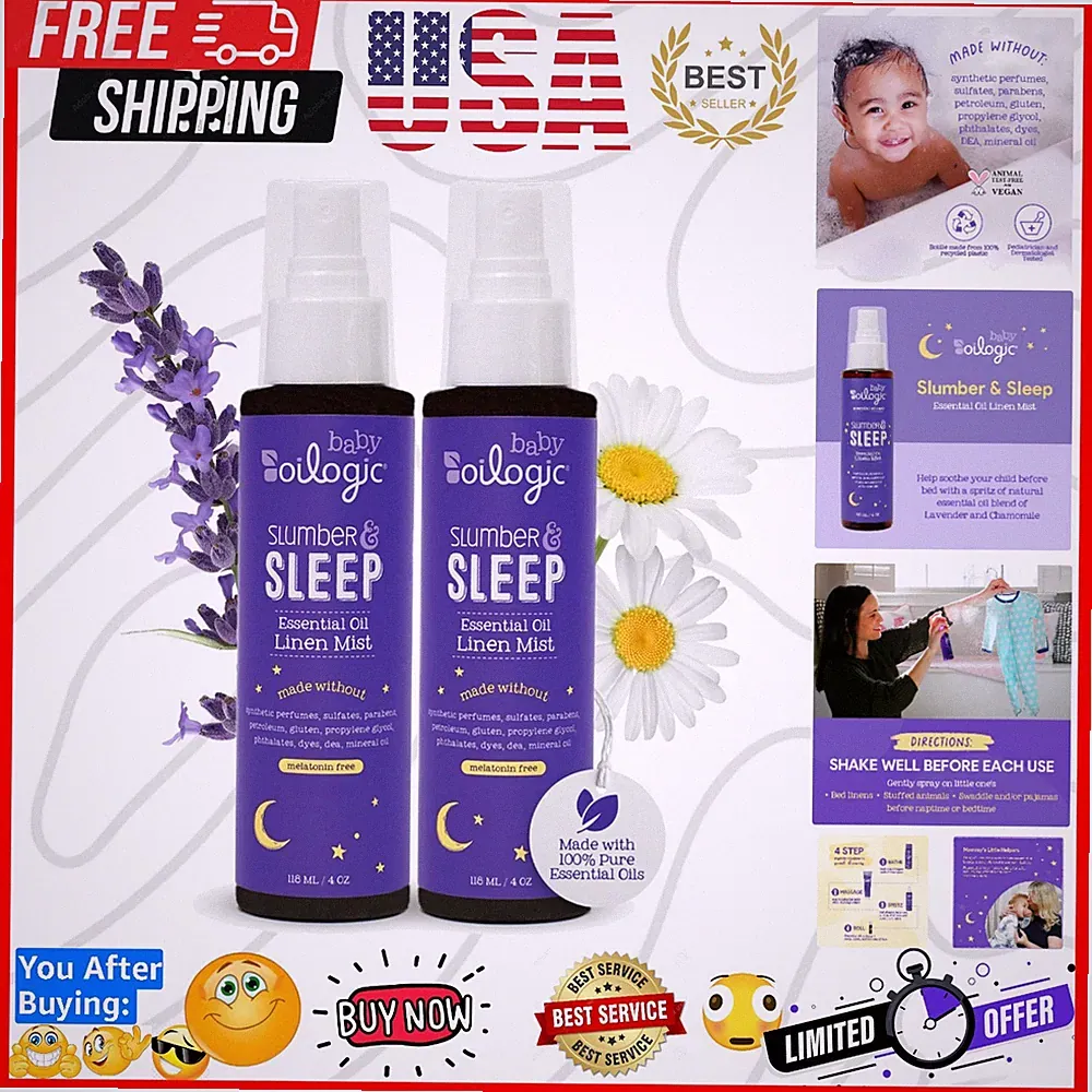 Slumber & Sleep Spray for Babies & Toddlers - Aromatherapy Linen Spray with 1...