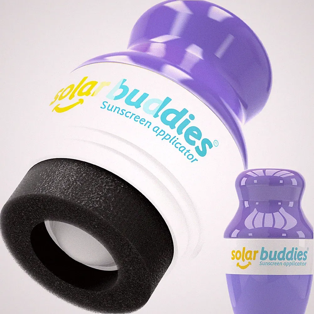 Solar Buddies Sunscreen Applicator Single Purple Refillable Roll on Sponge...